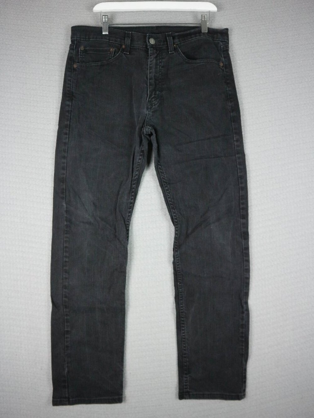 Levi's 505 Regular Fit Straight Leg Denim Faded Black Jeans Mens Size 34x32